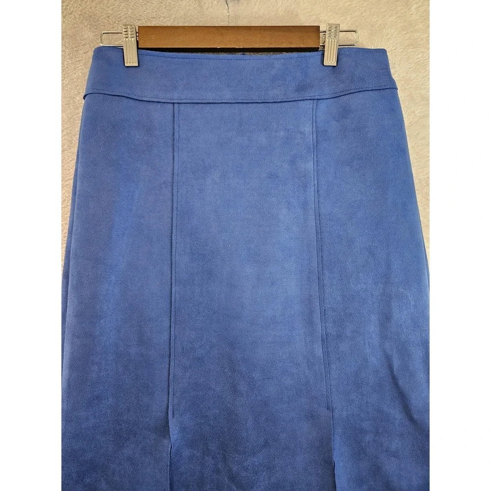 Mignon Doo‎ Skirt NWT Womens Small Faux Suede Lined Career Midi Split Front